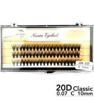 Nesura 20D lashes, curve C, length 10 mm, thickness 0.07 (classic)