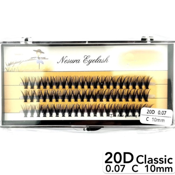 Nesura 20D lashes, curve C, length 10 mm, thickness 0.07 (classic)