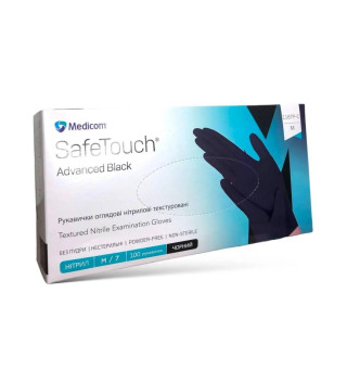 Black nitrile gloves Medicom M, (100 pcs / pack)