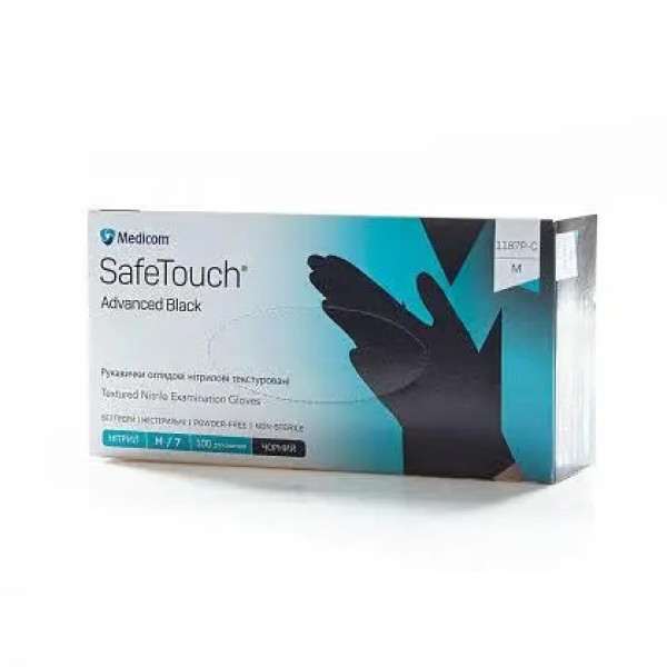 Black nitrile gloves Medicom M, (100 pcs / pack)