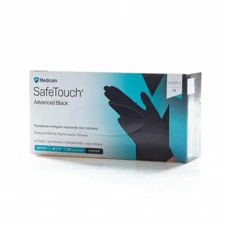 Black nitrile gloves Medicom M, (100 pcs / pack)