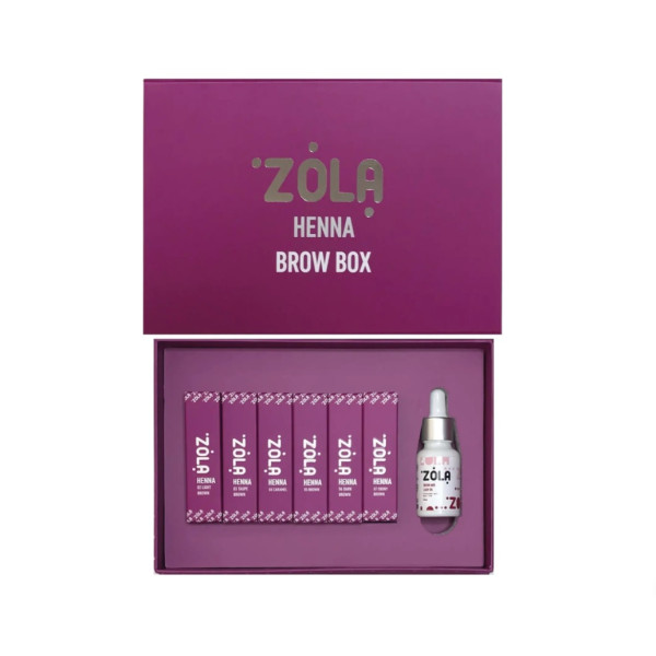 Set of henna for eyebrows ZOLA Henna Box of 6 shades, 5 g each