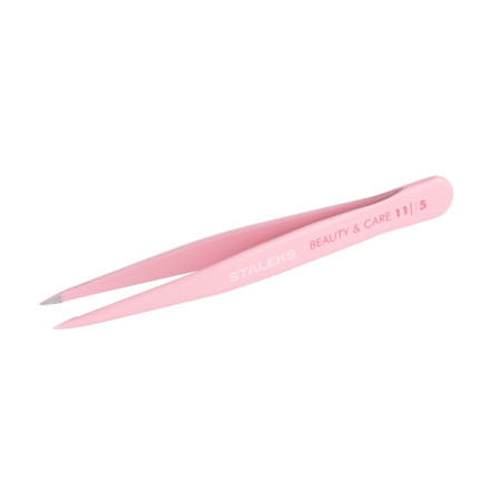 Пинцет для бровей Staleks BEAUTY and CARE 11/5 (точечный, розовый)
