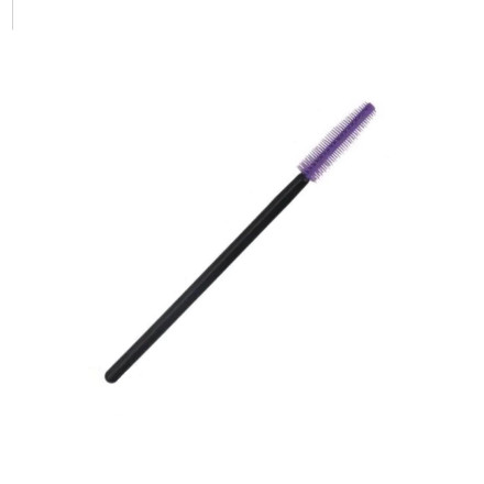 Silicone eyelash brush, with black handle and purple bristles, 1 pc