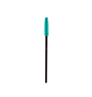 Eyelash brush, silicone handle, black, pile turquoise (50pcs/pack)