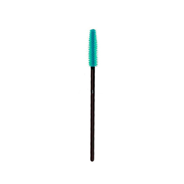 Eyelash brush, silicone handle, black, pile turquoise (50pcs/pack)