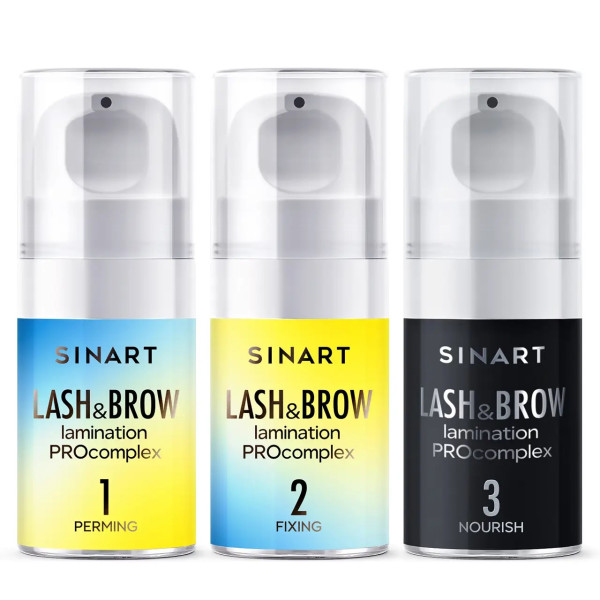 Set of compositions for lamination of eyebrows and eyelashes Sinart Lash and Brow lamination Procomplex