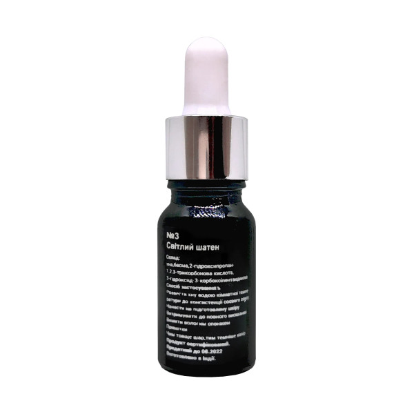 Хна для бровей Permanent lash and brow, 10 мл (светлый шатен, с пипеткой)