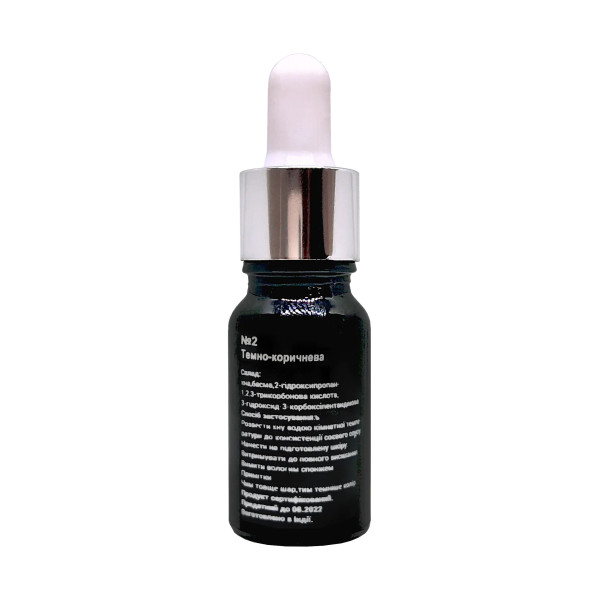 Хна для бровей Permanent lash and brow, 10 мл (темно-коричневая, с пипеткой)