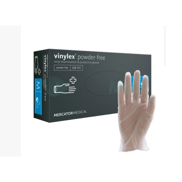Gloves vinyl transparent Mercator Vinylex, M (100 pieces/pack)