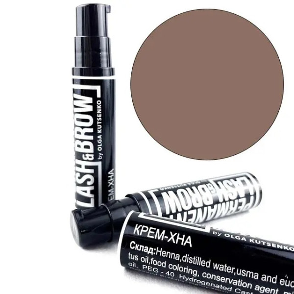 Крем-хна Permanent lash and brow №4 Темно-коричневый, 10 мл