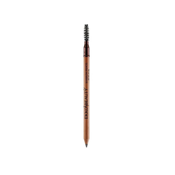 Карандаш восковой со щеточкой для бровей Ekkobeauty (серо-коричневый)