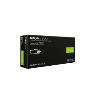 Gloves nitrile black Mercator Nitrylex, S (100 pieces/pack)