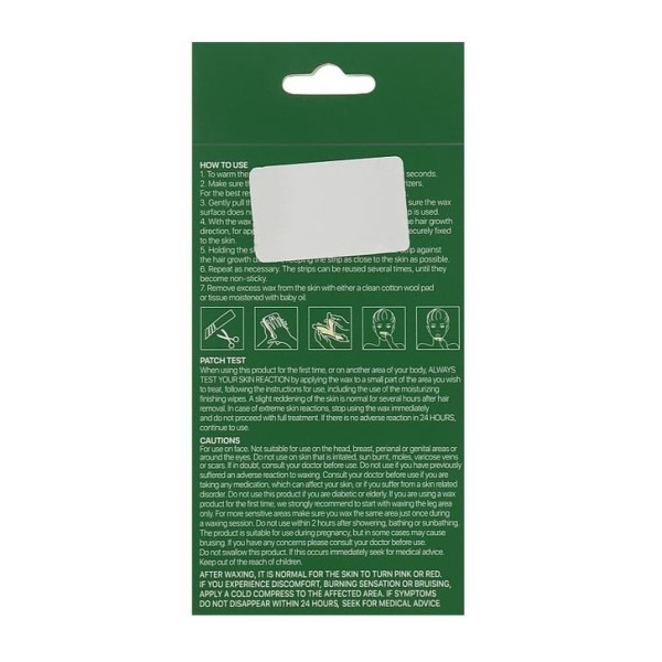 Восковые полоски для лица Kodi Facial waxing strips (10 двухсторонних полосок+2 финишные салфетки)