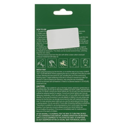 Восковые полоски для лица Kodi Facial waxing strips (10 двухсторонних полосок+2 финишные салфетки)