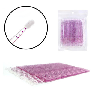 Microbrushes glitter purple (100 pcs/pack)