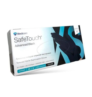 Gloves nitrile black Medicom, XS (100 pcs/pack)