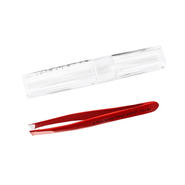 Пінцет для брів STALEKS PRO EXPERT 11 TYPE 3 Red TE-11/3