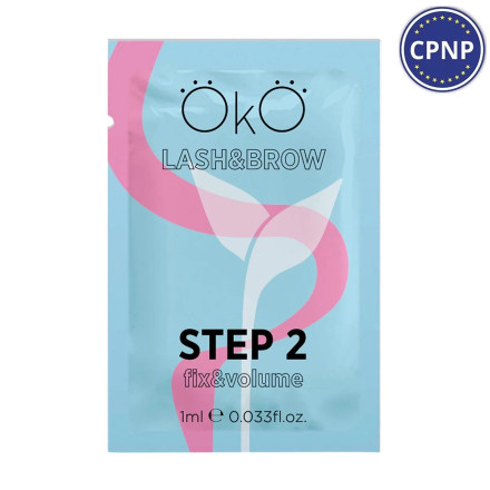 Composition for laminating eyelashes and eyebrows OKO STEP 2 FIX and VOLUME, 1 ml (sachet)