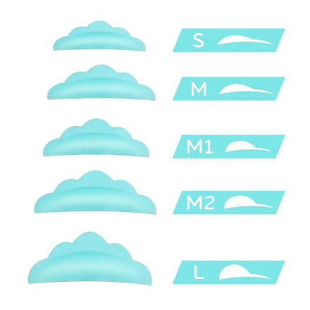 Набор валиков для ламинирования ресниц OKO, 5 пар (S, M, M1, M2, L)