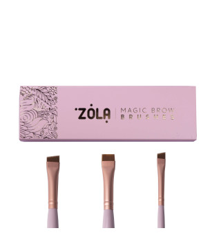 Zestaw profesjonalnych pędzli do koloryzacji brwi MAGIC BROW BROWHES, jasny róż