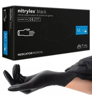 Gloves nitrile black Mercator Nitrylex, M (100 pieces/pack)