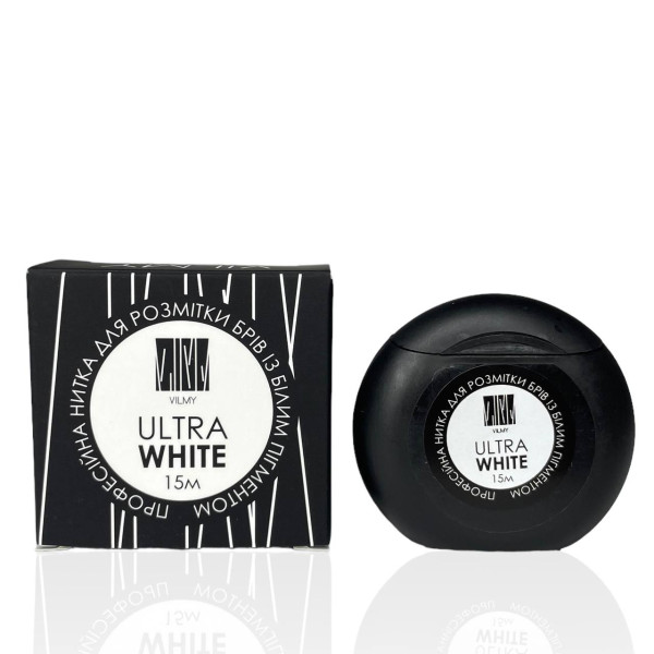 Professional eyebrow thread "VILMY" ULTRA WHITE, 15 m