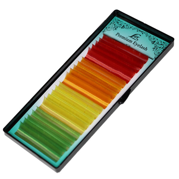 Вії 20 ліній LEX 4 COLOR (red; orange; yellow; y-green) mix CC, 0.07, 7-12 мм