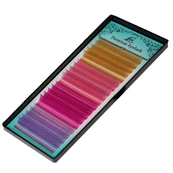 Ресницы 20 линий LEX 4 COLOR (gold; pink; h-pink; l-violet) mix CC, 0.07, 8-12 мм