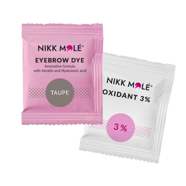 Eyebrow and eyelash tint sachet Nikk Mole, gray-brown tone