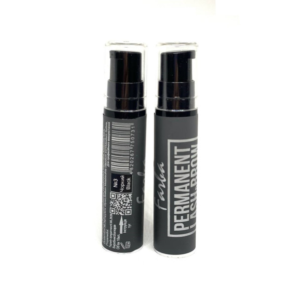 Краска для бровей Permanent lash and brow №3 черная, 10 мл