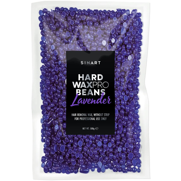 Wosk do depilacji Sinart HARD WAXPRO BEANS LAVANDER, 500 g