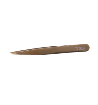 Professional tweezers for eyebrows ZOLA GOLD (pink packaging, point)