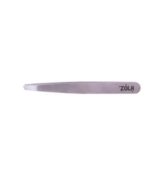 Пинцет профессиональный для бровей ZOLA SILVER (розовая упаковка, скошенный)