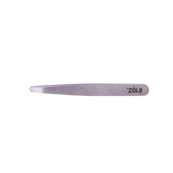 Пинцет профессиональный для бровей ZOLA SILVER (розовая упаковка, скошенный)