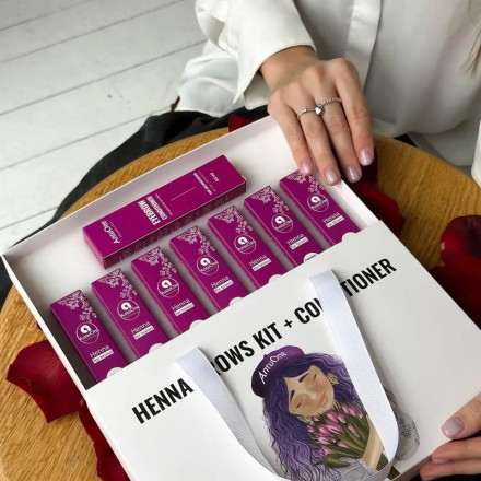 Набор хны AntuOne, 7г + Кондиционер для бровей AntuOne