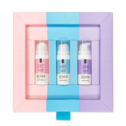 Set of ingredients for laminating eyelashes and eyebrows Lendi 3x10 ml "Lash and Brow New Look"
