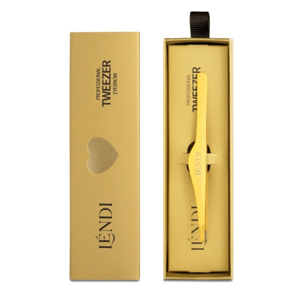 Lendi Beveled Eyebrow Tweezers Golden Spark