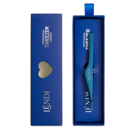 Lendi Beveled Eyebrow Tweezers Blue Sapphire