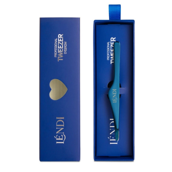Lendi Beveled Eyebrow Tweezers Blue Sapphire