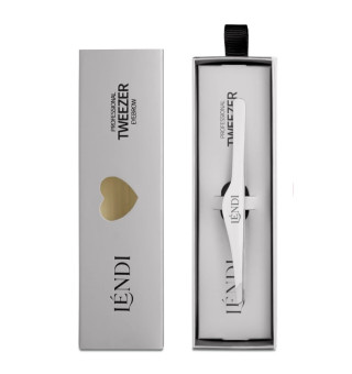 Lendi Beveled Eyebrow Tweezers Moonlight Silver