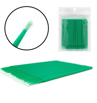 Microbrushes in a bag, green (100pcs/pack)