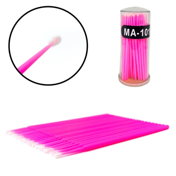 Microbrushes in a tube, pink (100pcs/pack)