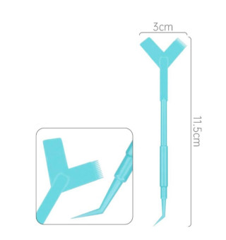 Tool for lamination and biocurling of double-sided eyelashes (blue)