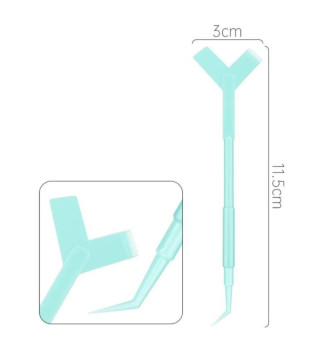Tool for lamination and biocurling of double-sided eyelashes (turquoise)