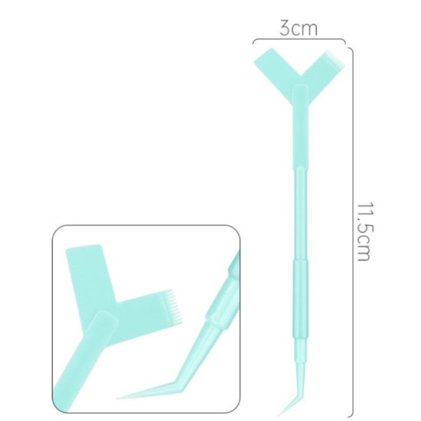 Tool for lamination and biocurling of double-sided eyelashes (turquoise)
