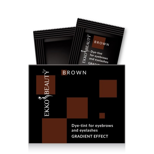 Ekko Beauty GRADIENT EFFECT Eyebrow and lash tint paint, tone Brown, sachet