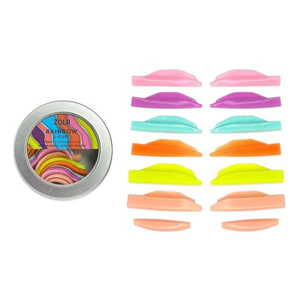 ZOLA Rainbow L-Curl lamination rollers (2s, 2.5 M, 3L, 4XL, 4.5 XLL)