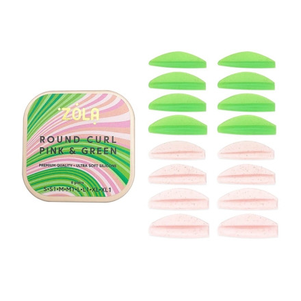 Валики для ламинирования ZOLA Round Curl Pink and Green (S, S1, M, M1, L, L1, XL, XL1)