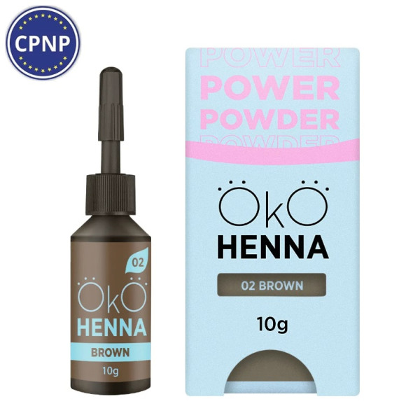 OKO Power Powder Brow Henna, 02 Brown, 10 g